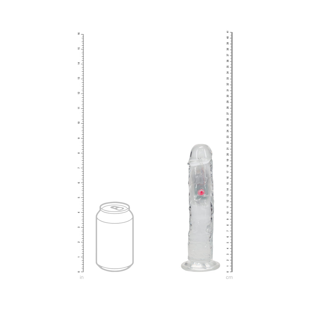 RealRock Wireless Rechargeable Remote Control LED Vibrating Dildo - Clear
