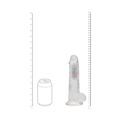 RealRock Wireless Rechargeable Remote Control LED Vibrating Dildo with Balls - Clear