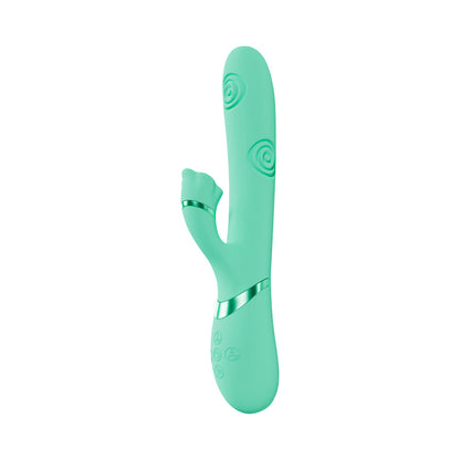 VIVE Fiore Rechargeable G-Spot Air Wave and Tapping Flared Clit Stimulator - Green