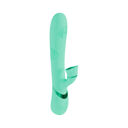 VIVE Fiore Rechargeable G-Spot Air Wave and Tapping Flared Clit Stimulator - Green