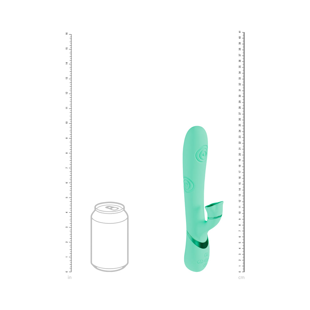 VIVE Fiore Rechargeable G-Spot Air Wave and Tapping Flared Clit Stimulator - Green