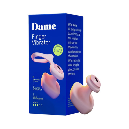 Dame Fin 2.0 Finger Vibrator – Light Pink – Waterproof and USB-C Rechargeable