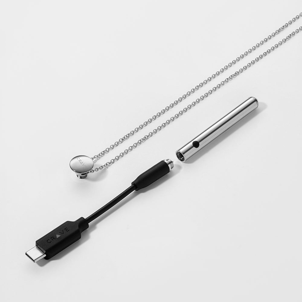 Crave Vesper Mini Silver Necklace and Vibrator - Adjustable Chain