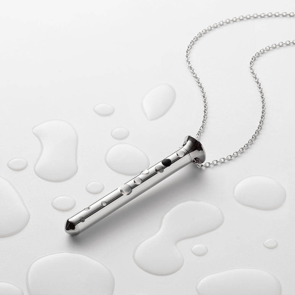 Crave Vesper Mini Silver Necklace and Vibrator - Adjustable Chain