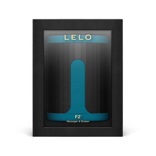 LELO F2S Massager & Stroker - Teal - Dual-Ended with Flexible Silicone Ribs