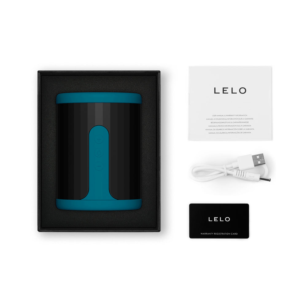 LELO F2S Massager & Stroker - Teal - Dual-Ended with Flexible Silicone Ribs