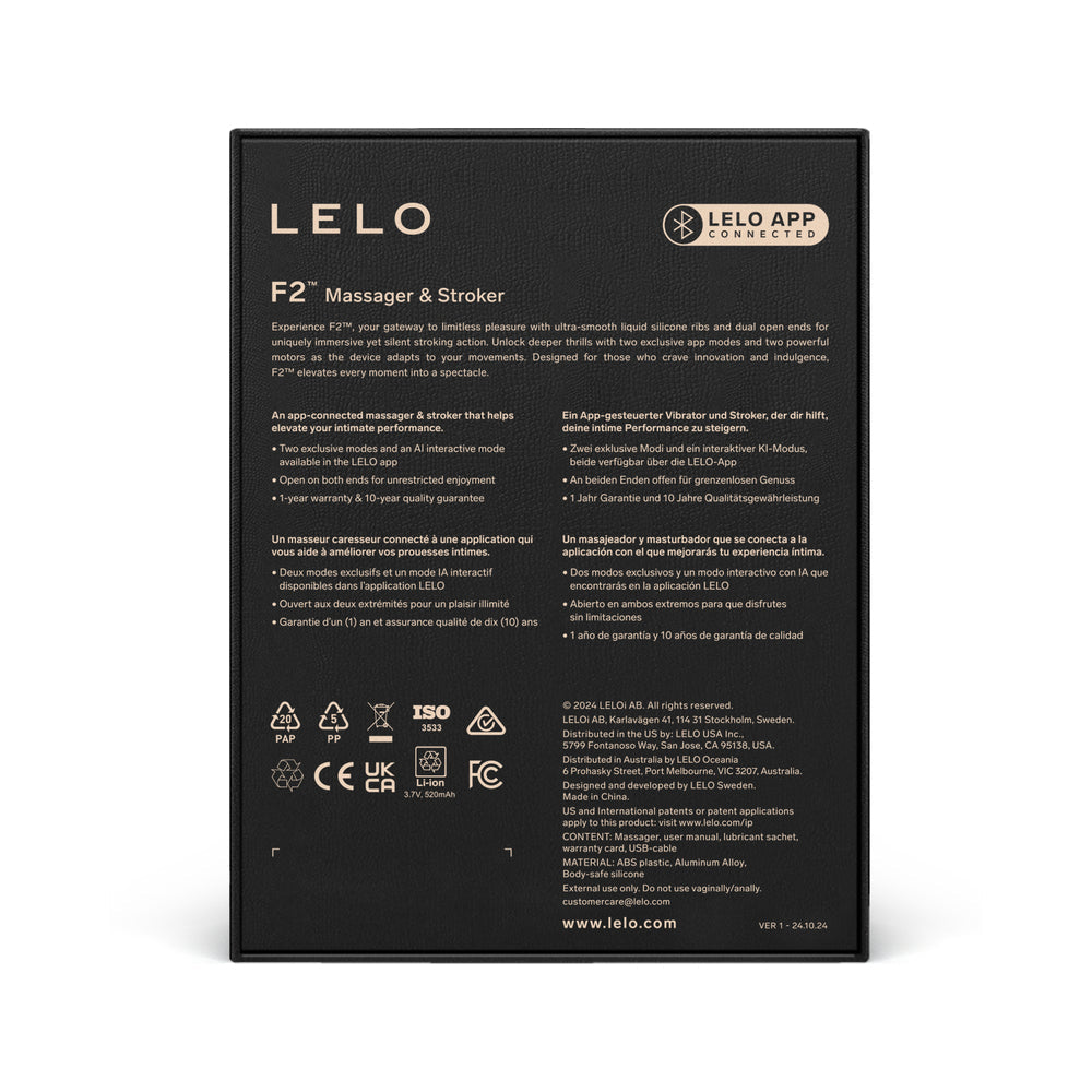 LELO F2S Massager & Stroker - Teal - Dual-Ended with Flexible Silicone Ribs