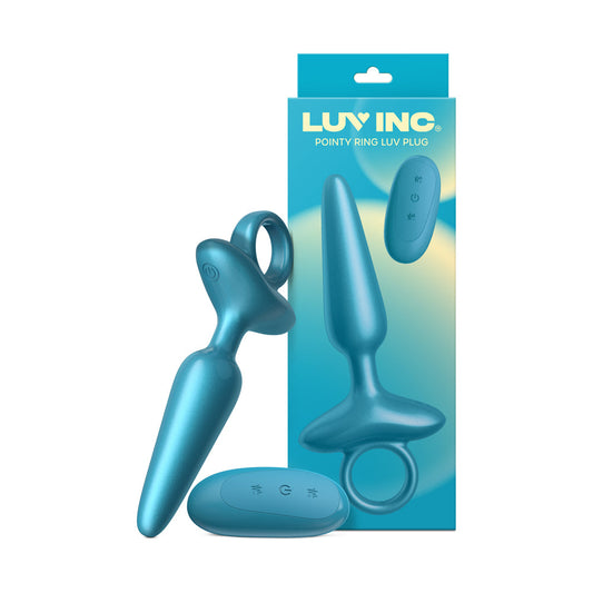 Luv Inc. Pr37 Pointy Ring Luv Plug – Metallic Blue, 10 Vibration Modes