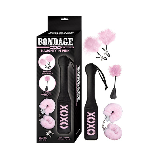 Bondage by Nasstoys Naughty In Pink Beginner Kit - Black and Pink