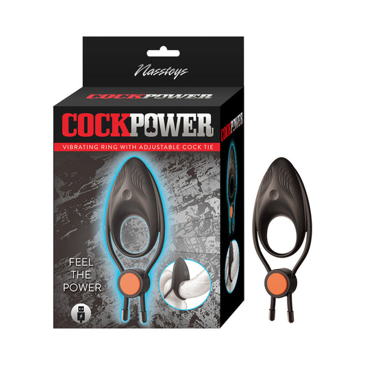 Nasstoys Cock Power Vibrating Ring with Adjustable Cock Tie – Black