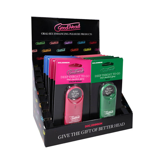 GoodHead Deep Throat Spray To-Go Display – Assorted Flavors