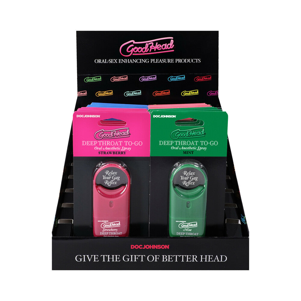 GoodHead Deep Throat Spray To-Go Display – Assorted Flavors