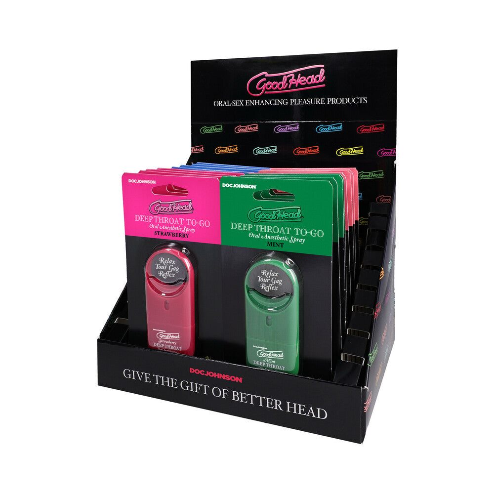 GoodHead Deep Throat Spray To-Go Display – Assorted Flavors