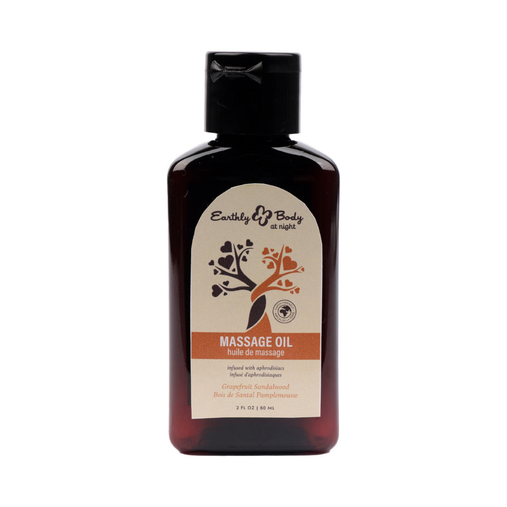 Earthly Body At Night Aphrodisiac Massage Oil – Grapefruit Sandalwood – 2 oz.