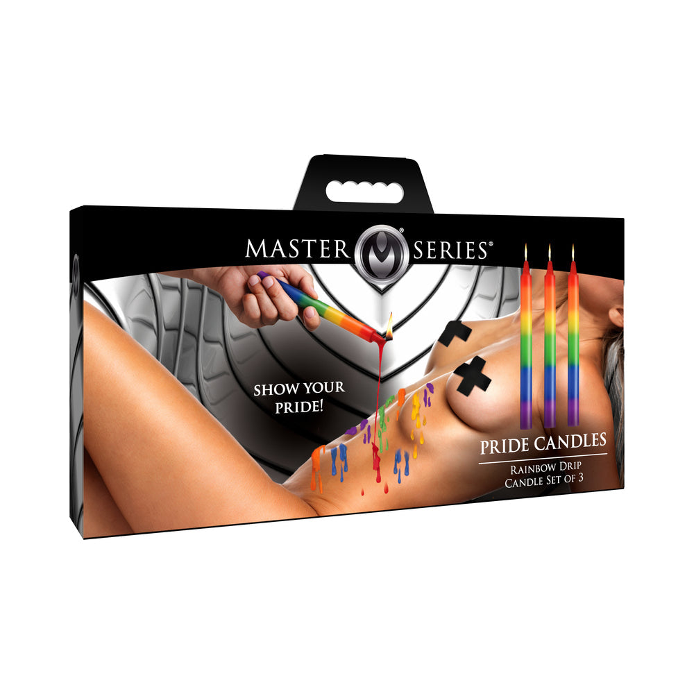 Master Series Pride Rainbow Drip Candles Set of 3 – Unscented Wax Play