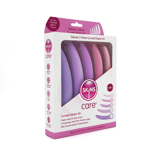 Skins Care Curved Dilators 5-Piece Set – Medical-Grade Silicone – Assorted Colors
