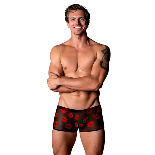 Male Power The Matchmaker Mini Short Sheer Lips L - Multi-Color Men's Underwear with Pheromone Cologne