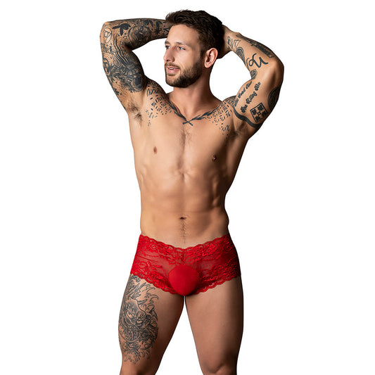 Male Power The Ultimate Duo CRR Mini Short & Red Cock Ring Set - Red