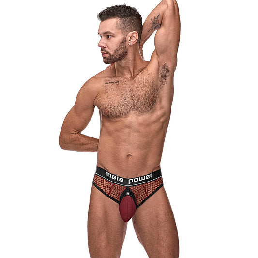 Male Power The Ultimate Duo Cock Ring Thong Set with Black Cock Ring – Burgundy