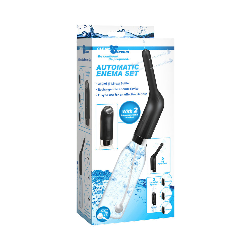 CleanStream Automatic Enema Set – Travel Enema and Bidet with Adjustable Intensity – Clear