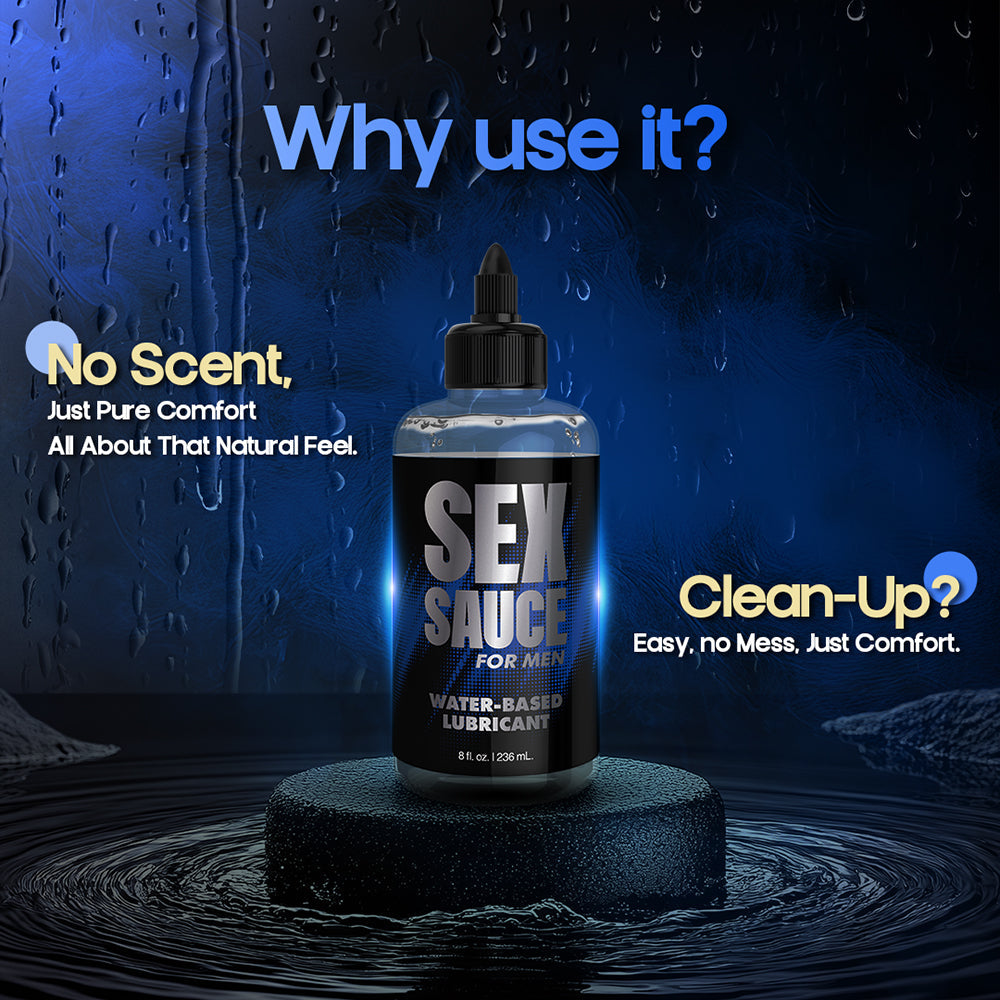 Naughty Jane's Sex Sauce for Men Water-Based Lubricant 8 oz - Clear