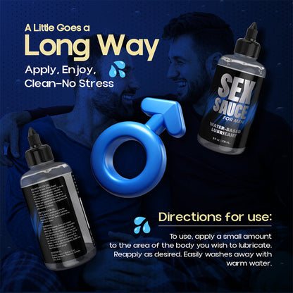 Naughty Jane's Sex Sauce for Men Water-Based Lubricant 8 oz - Clear
