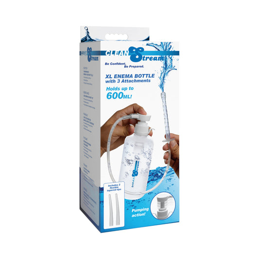 CleanStream XL Enema Bottle with 3 Attachments – Clear