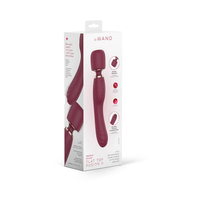 Le Wand Flat Top Fusion G - 2-in-1 Rechargeable Petite Wand Vibrator - Wine Red