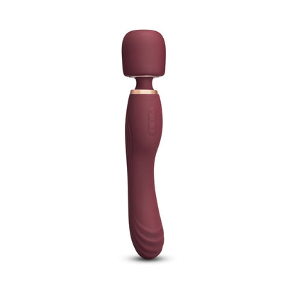 Le Wand Flat Top Fusion G - 2-in-1 Rechargeable Petite Wand Vibrator - Wine Red