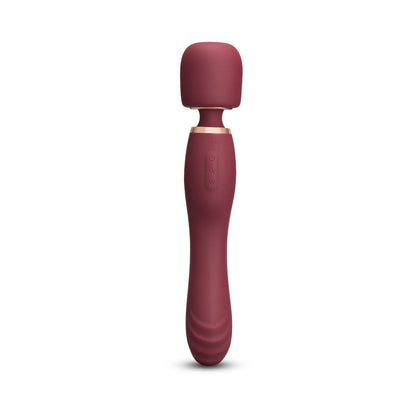 Le Wand Flat Top Fusion G - 2-in-1 Rechargeable Petite Wand Vibrator - Wine Red