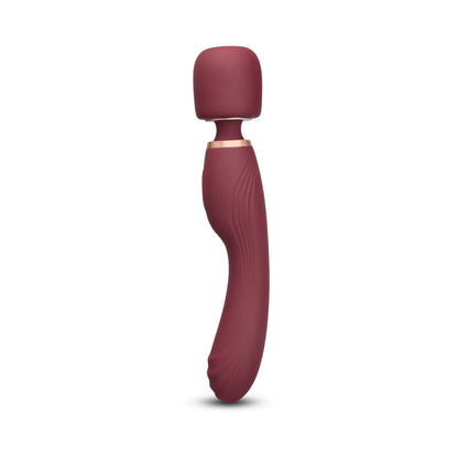 Le Wand Flat Top Fusion G - 2-in-1 Rechargeable Petite Wand Vibrator - Wine Red