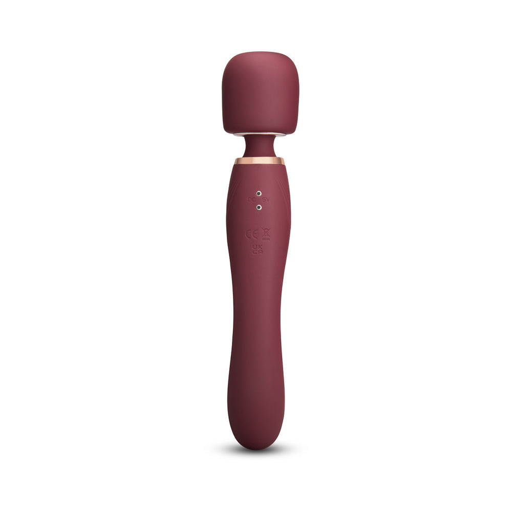 Le Wand Flat Top Fusion G - 2-in-1 Rechargeable Petite Wand Vibrator - Wine Red
