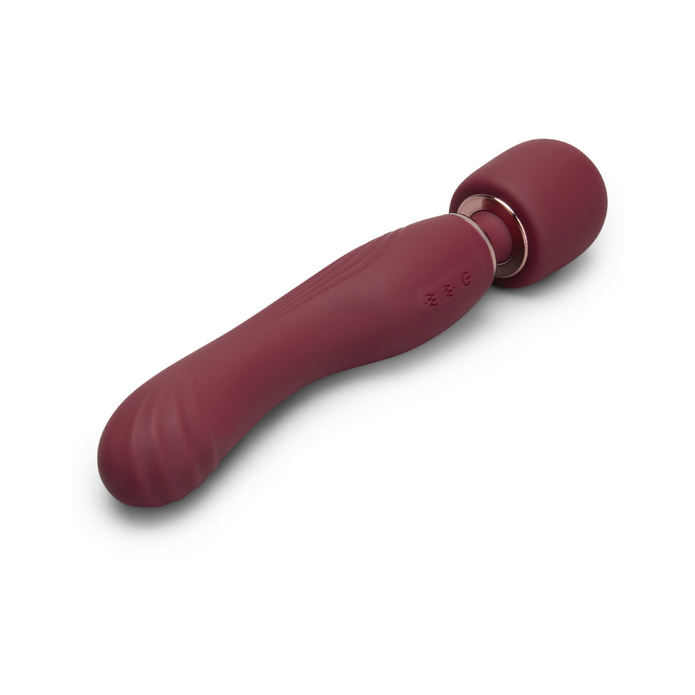 Le Wand Flat Top Fusion G - 2-in-1 Rechargeable Petite Wand Vibrator - Wine Red