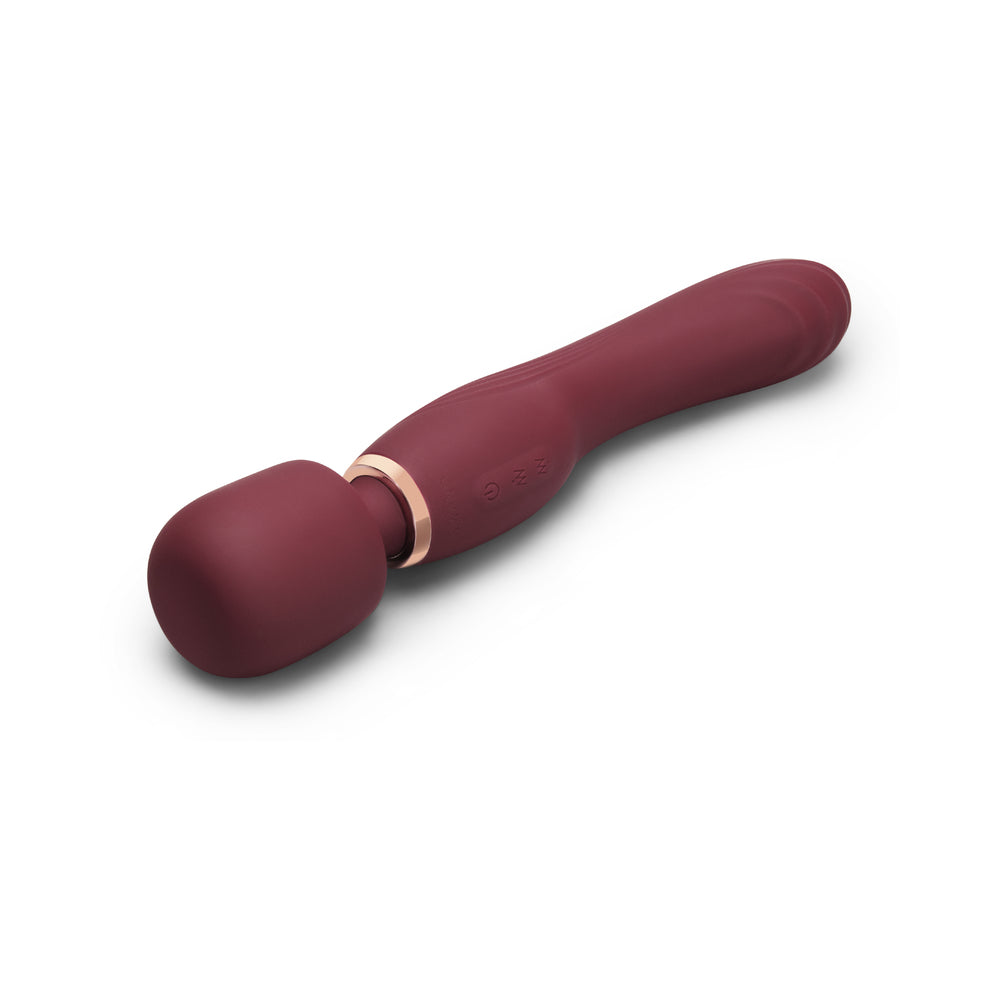 Le Wand Flat Top Fusion G - 2-in-1 Rechargeable Petite Wand Vibrator - Wine Red