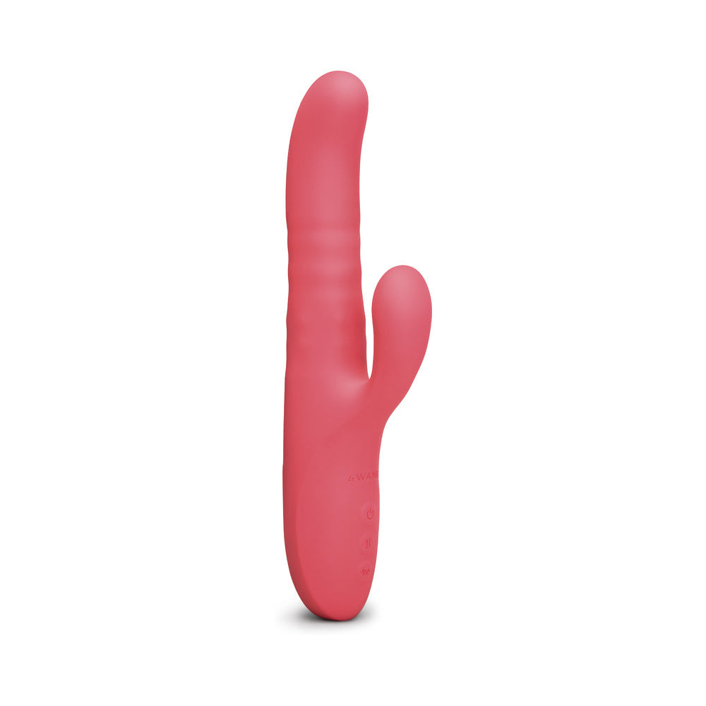 Le Wand Thrust Rechargeable Rabbit Vibrator with Thrusting Motion – Hot Pink