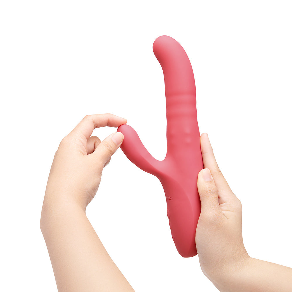 Le Wand Thrust Rechargeable Rabbit Vibrator with Thrusting Motion – Hot Pink