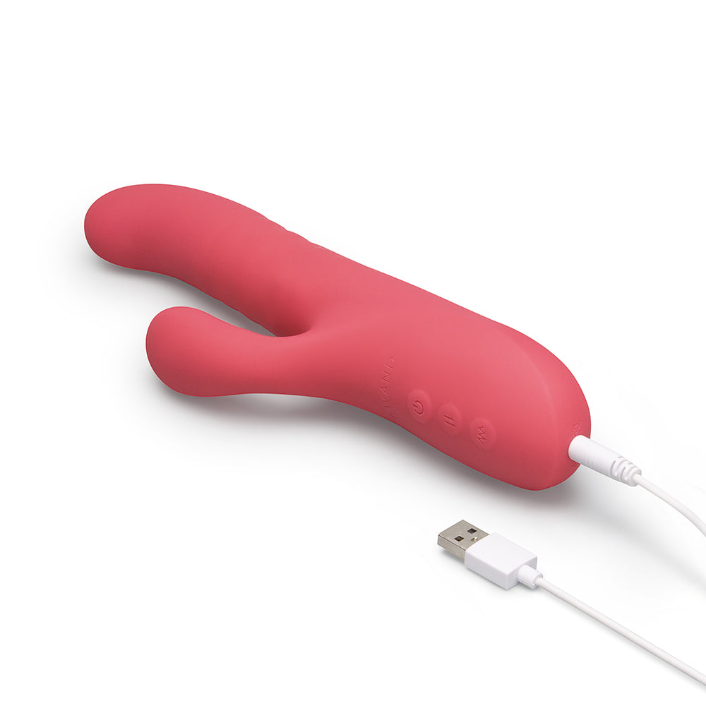 Le Wand Thrust Rechargeable Rabbit Vibrator with Thrusting Motion – Hot Pink
