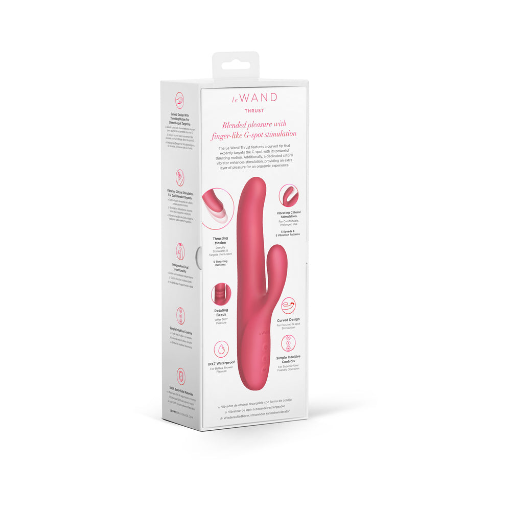 Le Wand Thrust Rechargeable Rabbit Vibrator with Thrusting Motion – Hot Pink