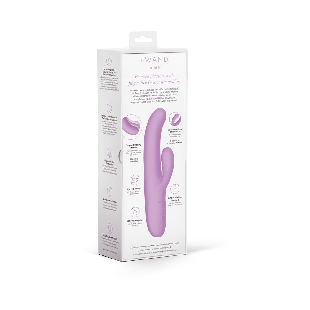 Le Wand Hither Rechargeable Dual-Stimulation Vibrator with G-spot and Clitoral Stimulation - Light Purple