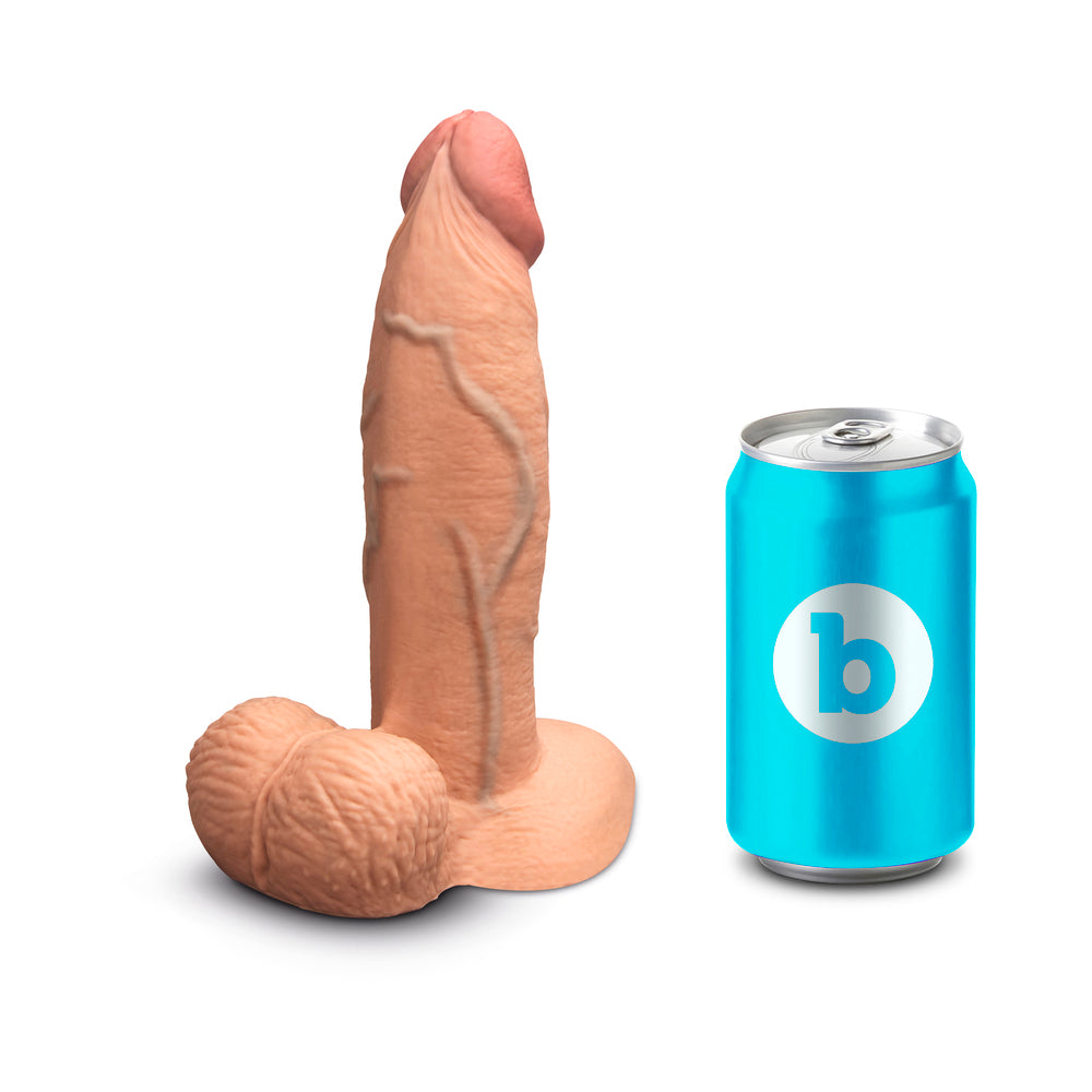 b-Vibe Slipskin Girthy Silicone Dildo 7 in. Mocha