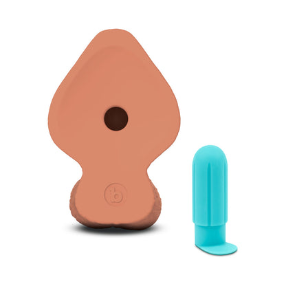 b-Vibe Slipskin Girthy Silicone Dildo 9 in. Realistic Mocha