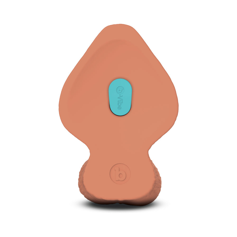 b-Vibe Slipskin Girthy Silicone Dildo 9 in. Realistic Mocha