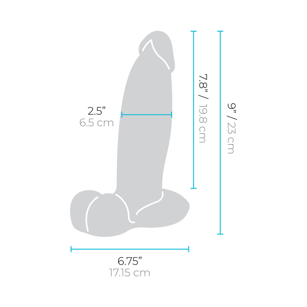 b-Vibe Slipskin Girthy Silicone Dildo 9 in. Realistic Mocha