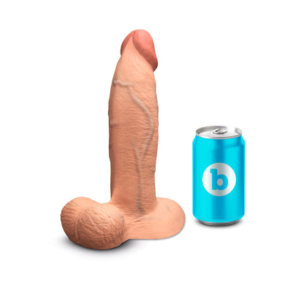 b-Vibe Slipskin Girthy Silicone Dildo 9 in. Realistic Mocha