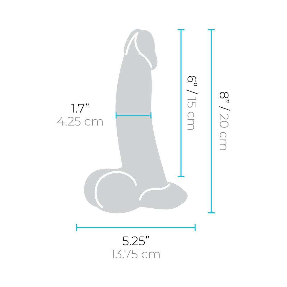 b-Vibe Slipskin Curvy Silicone Dildo 8 in. Realistic Design – Mocha