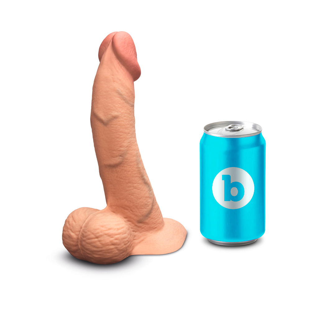 b-Vibe Slipskin Curvy Silicone Dildo 8 in. Realistic Design – Mocha