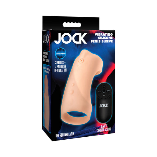 Curve Novelties JOCK Vibrating Silicone Penis Sleeve – Vanilla