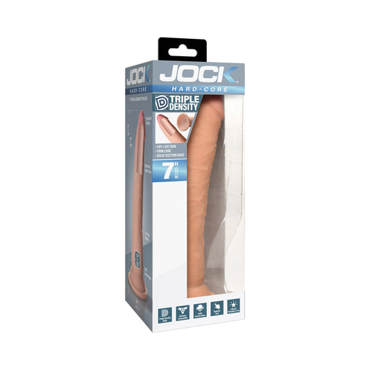 JOCK Hard-Core 7 in. Triple Density Dildo – Vanilla/Ivory/Beige