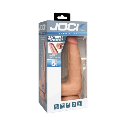 JOCK Hard-Core Triple Density Dildo with Balls – Vanilla/Ivory/Beige