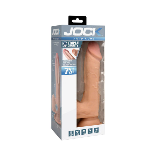 JOCK Hard-Core 7.5 in. Triple Density Dildo with Balls - Vanilla